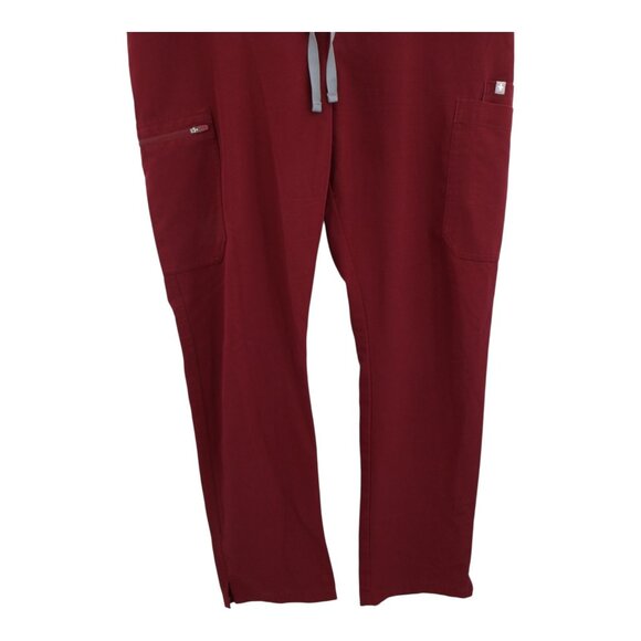 Figs Yola Skinny Scrub Bottoms Utility Nursing Medical Size Large Burgundy Red - Picture 3 of 9
